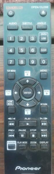 Pioneer remote control for DVD player. 