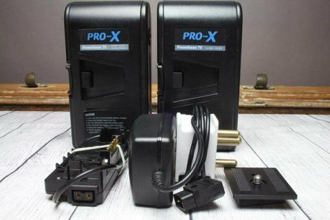 2 x Pro-X Powerbase 70 V lock batteries. 