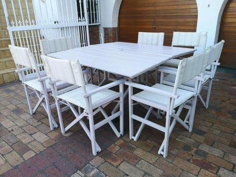 Patio Set 8 Seater Adjustable Table and Chairs in Good Condition PRICE Neg - Call Bobby 0764669788 