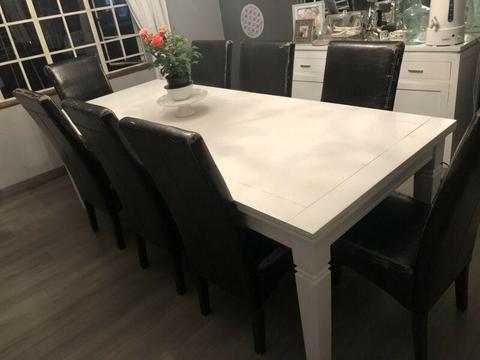 Dinning Room Table, 8 Chairs & Sideboard  