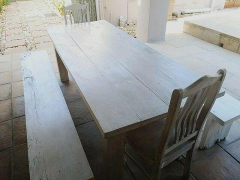 10 seater outdoor table benches & chairs - R1000 