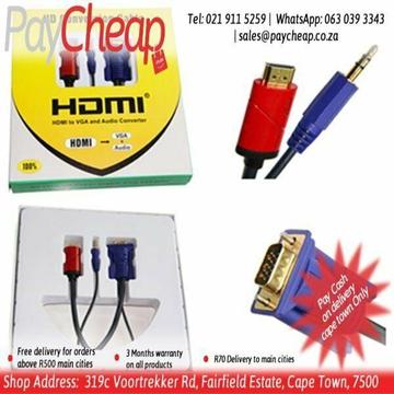 HDMI to VGA and Audio converter Conversion Cable 