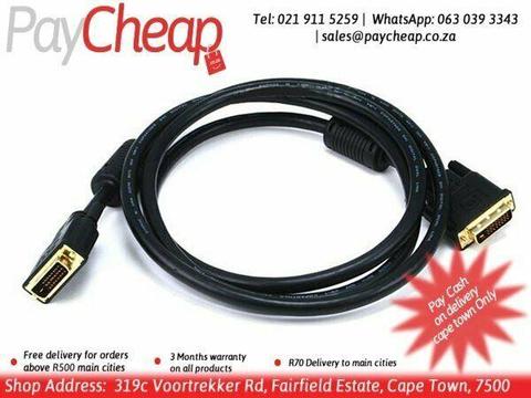 New 1.5M 28 AWN CL2 Dual Link DVI-D Cable Black 