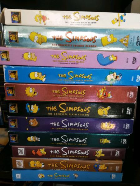 Simpsons DVD series 1 to 10 