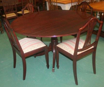 Mahogany Drop Side Table & 4 Chairs - R3,750.00 