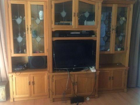 Wall Unit with Leaded Glass 