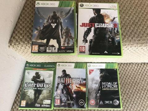 Xbox 360 games for sale, as per photo 