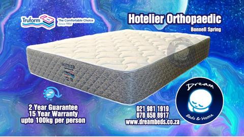 Queen Bed Mattress - Truform Orthopaedic Range - FREE DELIVERY 