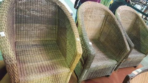 Large comfortable Wicker cane chairs 