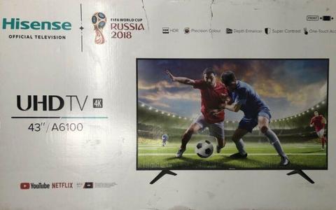 Tv’s Dealer: HISENSE 43” HDR SMART 4K ULTRA HD LED NEW WITH WARRANTY  