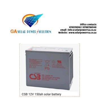 150ah 12V CSB solar battery 