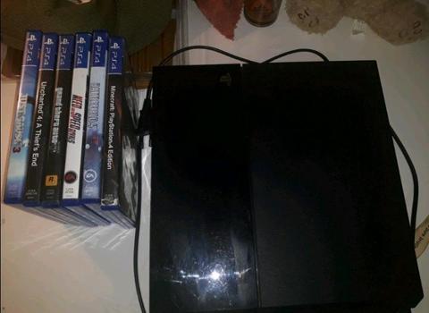 PS4 WITH GAMES AND 40 INCH LED MONITOR 