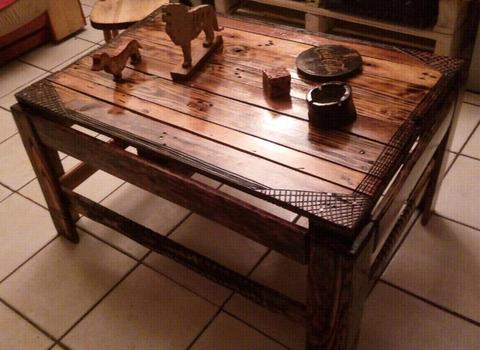 Rustic wooden coffee table 