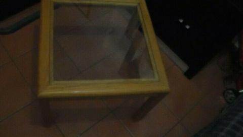 Wooden Table Glass Top 