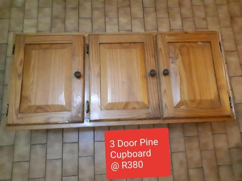 Solid Pine 3 Door Cupbaord 