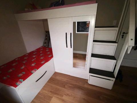 Bunk Bed with Cupboard & draws Unit 