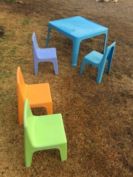Kids Large Plastic table and 4 chairs 