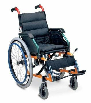 New Fun Coloured Kids Lightweight Wheelchair, Available in 14 and 18 inch. On Sale, While Stocks Las 