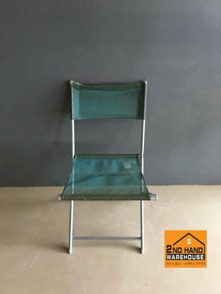 Foldable Green Metal and mesh chairs 