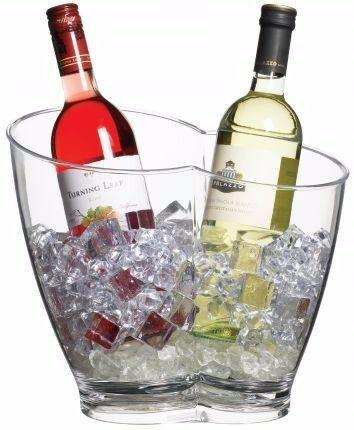 BAR CRAFT CLEAR ACRYLIC DOUBLE SIDED DRINKS PAIL / COOLER 