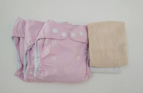 3 X preloved mother nature nappies 