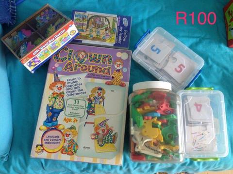 Puzzles and threading toys 