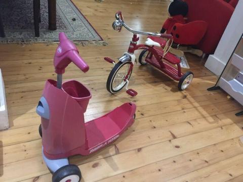 Radio flyer scooter and tricycle  