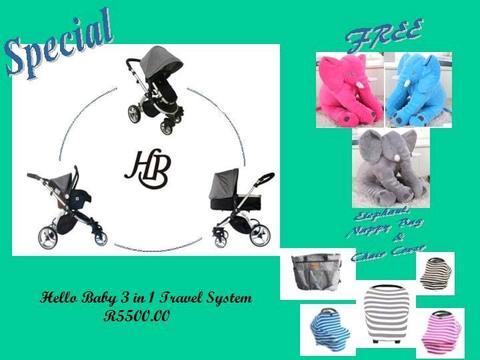 HELLO BABY 3in1 travel system plus FREE gift worth R800 