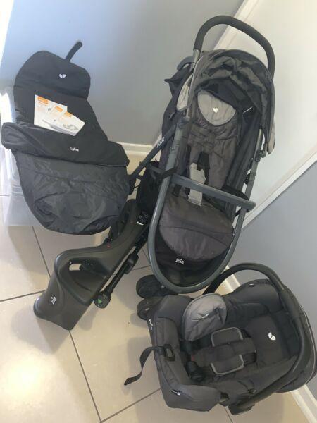 Joie litetrax travel system / pram / stroller / infant car seat / sleeping bag 