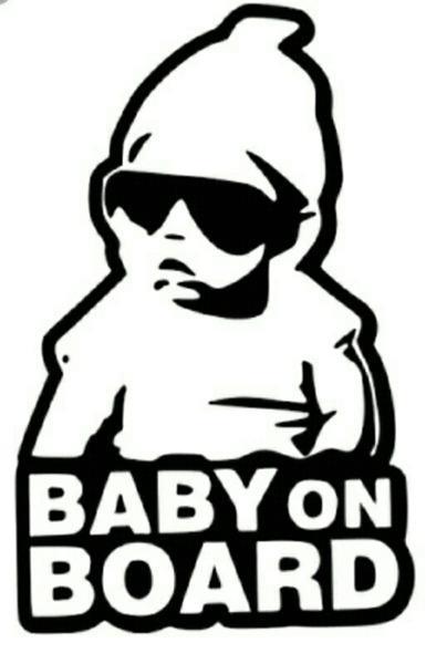 Baby on board vynal stickers for car windows or metal body 