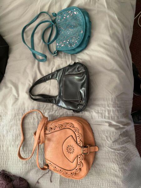 3x assorted small woman’s handbags  