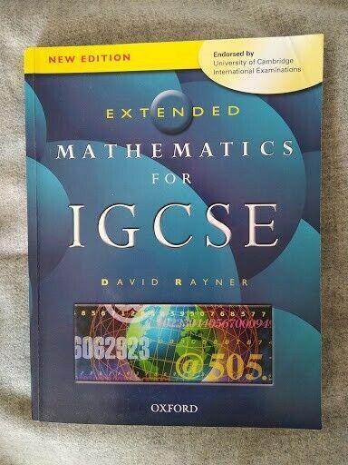 Extended Mathematics Textbook for IGCSE - ISBN 9 780199 149940 