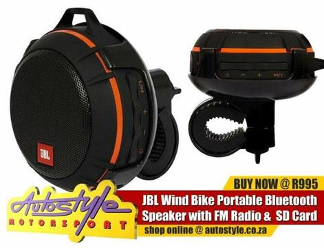 JBL Splash Proof Portable Bluetooth speaker for motorcycles, bicycle and outdoor travel. An all-in- 
