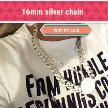 16mm silver chain with coin 