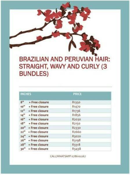 Brazilian and Peruvian Hair specials 