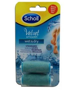 SCHOLL VELVET SMOOTH REPLACEMENT WET & DRY TWO UNITS 