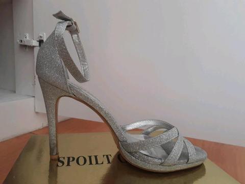 Silver evening shoes  
