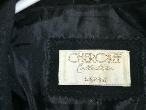 Ladies Genuine Leather Jacket (Black Suede) 