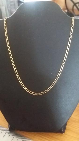 9ct gold curb link chain 45cm 