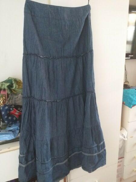 LONG DENIM SKIRT FOR SALE 