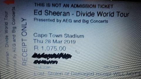 Ed Sheeran Cape Town tickets 