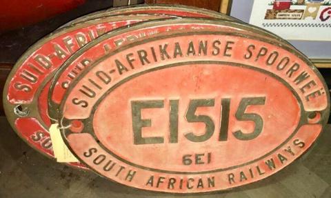 SAR Brass Train Number Plates R5000.00 ea NOT NEGOTIABLE 
