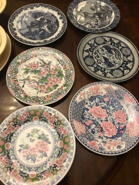 3 Imari plates 2delft plates 1 Chinese plates 