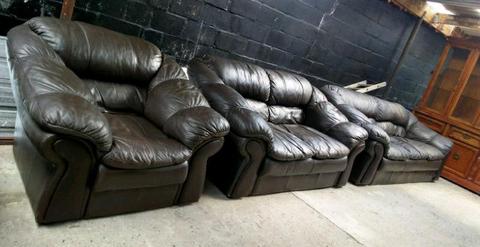 3 piece genuine kudu leather lounge suite 
