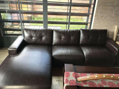 Leather Corner couch 