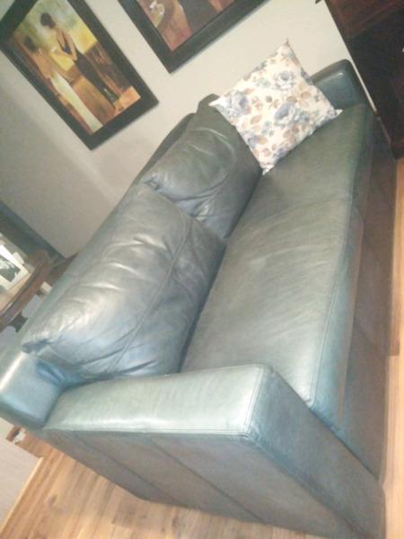 blue leather sofa's for sell 