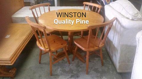 Winston 5 Piece Dinette in Solid Pine 