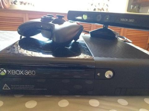 Xbox 360 , Kinect , remote controller and games for sale 