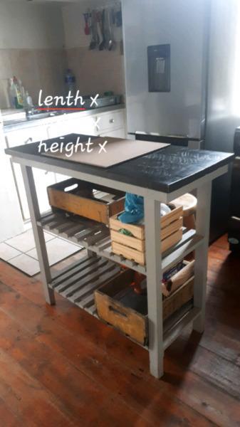 All wood and painted butchers block 