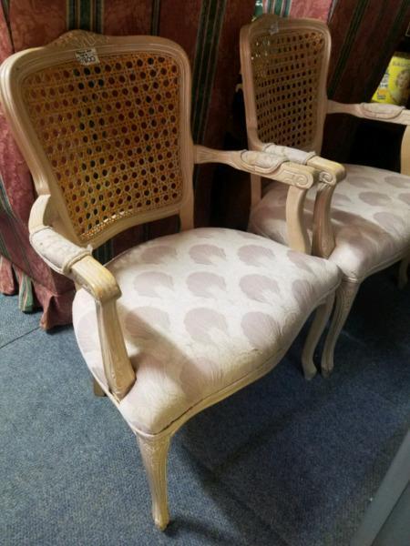 Pair of french Queen Anne arm chairs 